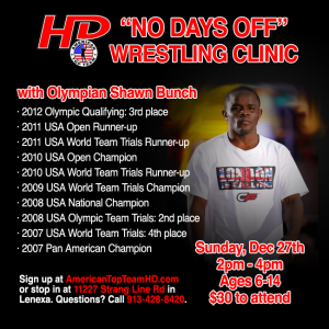 No Days Off Clinic with Shawn Bunch – Sunday, December 27th